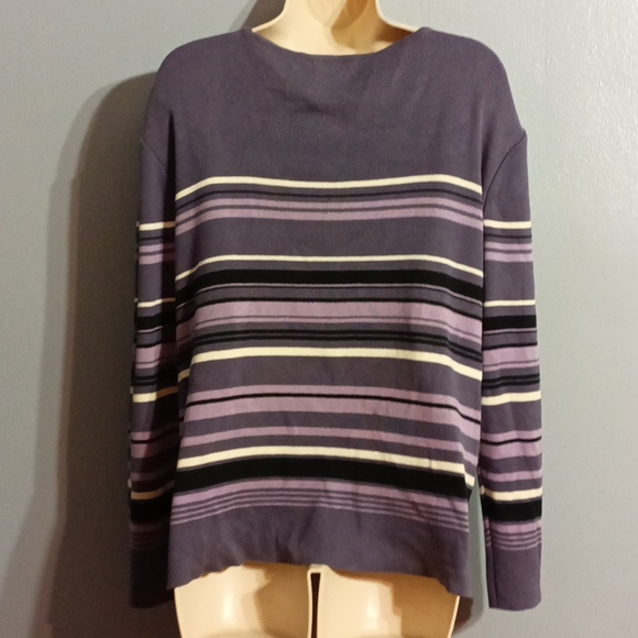 Style &Co. Collection purple striped sweater - Picture 14 of 17
